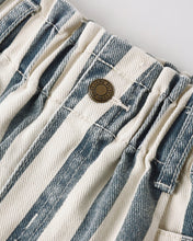 Load image into Gallery viewer, Rylee + Cru - Denim Mini Skirt - Navy Stripe
