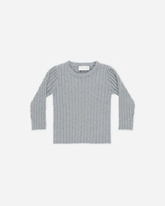 Rylee + Cru - Long Sleeve Knit Top - Dusty Blue