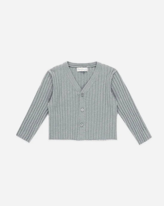 Rylee + Cru - Long Sleeve Knit Button Top - Dusty Blue