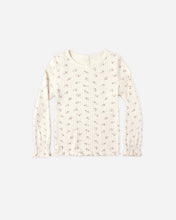 Load image into Gallery viewer, Rylee + Cru - Ribbed Long Sleeve Top - Natural Ditsy
