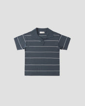 Load image into Gallery viewer, Rylee + Cru - Chandler Knit Polo - Navy Stripe