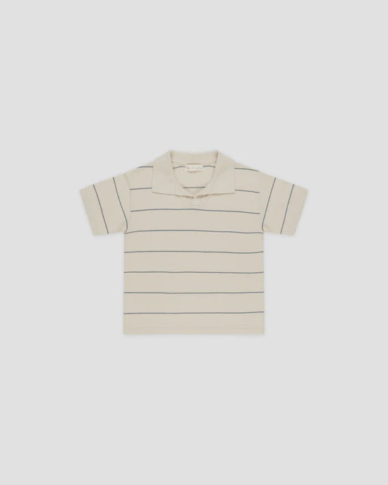 Rylee + Cru - Chandler Knit Polo - Blue Stripe