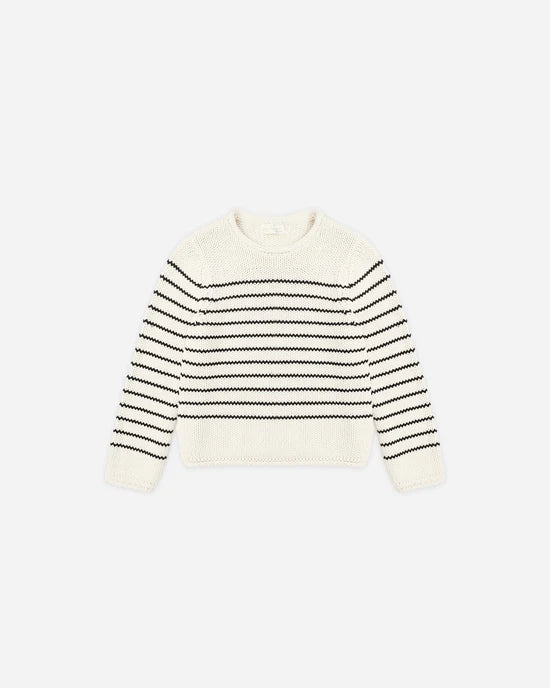 Jacques Round Neck Sweater - Black Stripe
