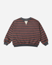 Load image into Gallery viewer, Rylee + Cru - Oversized Crew - Mulberry Stripe