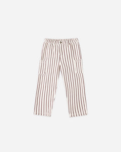 Rylee + Cru - Relaxed Cargo Pant - Burgundy Pinstripe