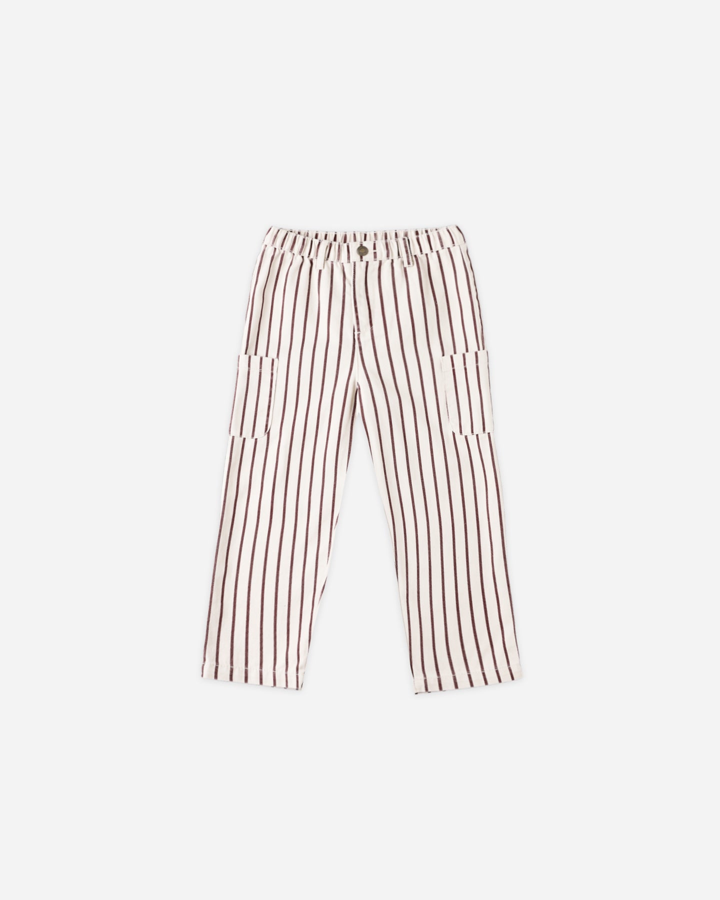 Rylee + Cru - Relaxed Cargo Pant - Burgundy Pinstripe