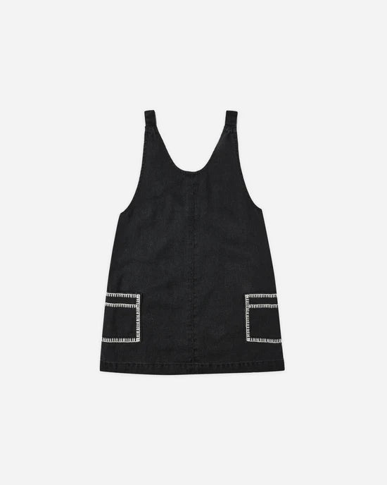 Rylee + Cru - V- Neck Overall Dress - Washed Black