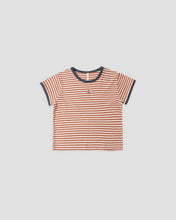 Load image into Gallery viewer, Rylee + Cru - Pointelle Tee - Poppy Stripe
