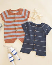 Load image into Gallery viewer, Rylee + Cru - Liam Knit Romper - Navy Stripe