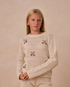 Rylee + Cru - Crochet Knit Pullover - Cherries