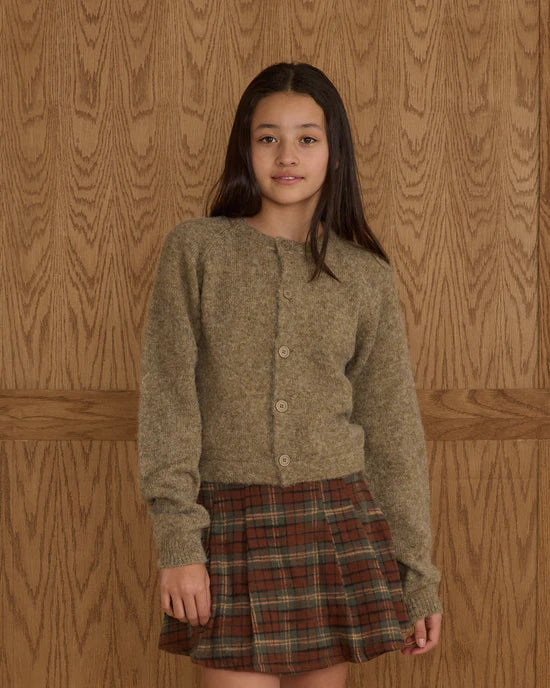 Rylee + Cru - Fuzzy Cardigan Teen - Evergreen