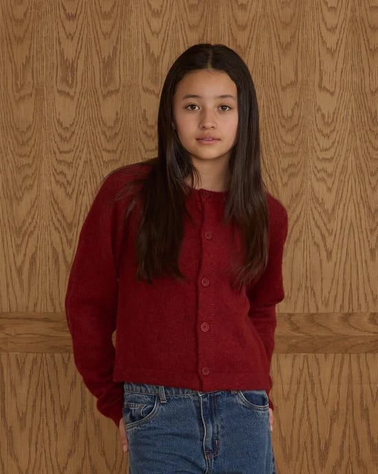 Rylee + Cru - Fuzzy Cardigan Teen - Ruby