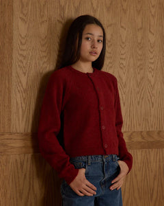 Rylee + Cru - Fuzzy Cardigan Teen - Ruby