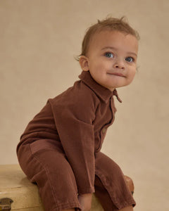 Rylee + Cru - Collared Baby Jumpsuit - Brown