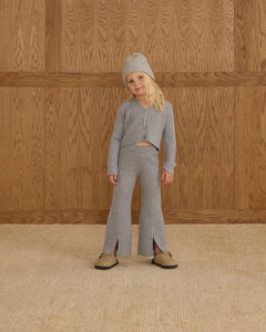 Flare Knit Pant - Dusty Blue