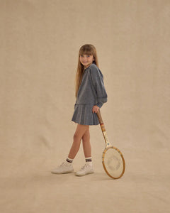 Rylee + Cru - Knit Pleated Skirt - Heathered Grey