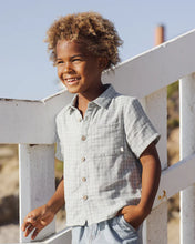 Load image into Gallery viewer, RYLEE + CRU - COLLARED SHORT SLEEVE SHIRT - GREEN GINGHAM