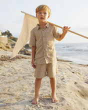 Load image into Gallery viewer, RYLEE + CRU - COLLARED SHORT SLEEVE SHIRT - OCRE CHECK