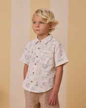 Load image into Gallery viewer, Rylee + Cru - Collared Short Sleeve Shirt - Mediterranean