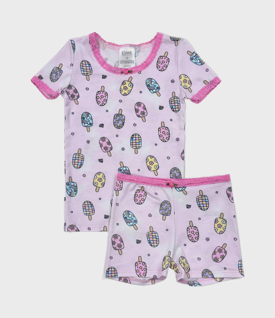 Esme - Groovy Popsicles Short Sleeve & Shorts Pajamas
