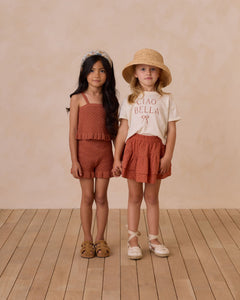 Rylee + Cru - Tiered Mini Skirt - Poppy