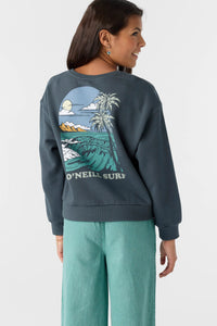 O'Neil - Girl's Ana Crew Neck Fleece Pullover - Slate