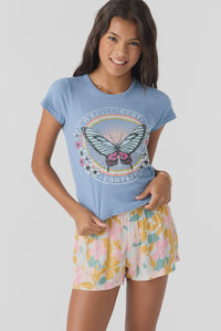 O'Neil - Girls Beachy Butterfly Tee - Faded Denim