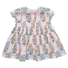 Load image into Gallery viewer, Pink Chicken - Girls Elowen Dress -  Pink Dewdrop Block Print