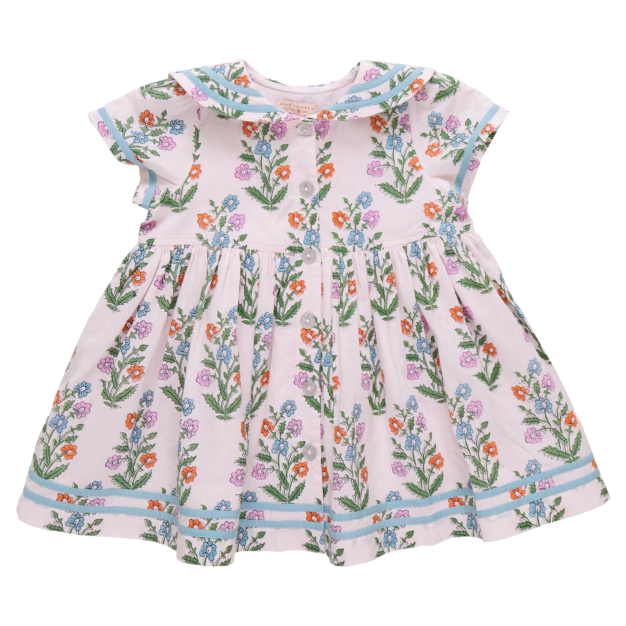 pink chicken dress Pink Chicken Women's Halsey Dress- Multi Square Large