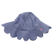 Load image into Gallery viewer, Pink Chicken - Baby Girls Scallop Sun Hat - chambray