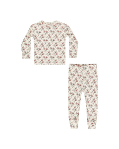 Rylee + Cru - Organic Long Sleeve Pajama Set - Holiday Floral