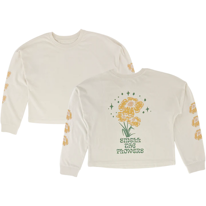 Tiny Whales - Smell The Flowers L/S Tee - Natural