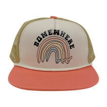 Load image into Gallery viewer, Tiny Whales - Somewhere Trucker Hat - Natural/ Coral