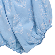 Load image into Gallery viewer, Pink Chicken - Baby Girls Harper Bubble - blue dewdrop block print