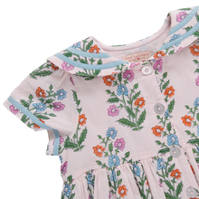 Load image into Gallery viewer, Pink Chicken - Girls Elowen Dress -  Pink Dewdrop Block Print
