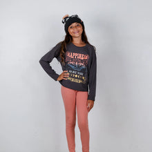 Load image into Gallery viewer, Tiny Whales - Happiness Oversized L/S Tee - Vintage Black