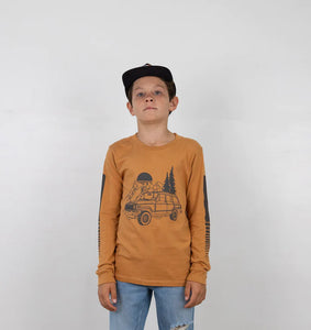 Tiny Whales - Road Less Traveled L/S Shirt - Rust