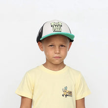 Load image into Gallery viewer, Tiny Whales - No Bad Vibes Foam Trucker - Natural/Teal