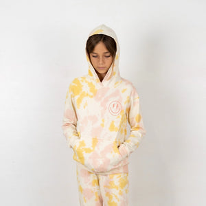 Tiny Whales - Sunset Hoodie - Natural/Pink/Gold Tie Dye