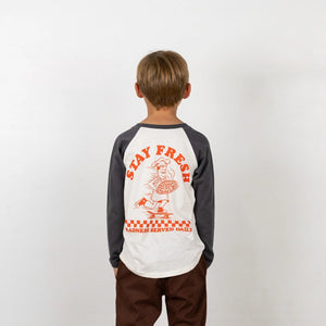 Tiny Whales - Stay Fresh LS Raglan - Natural/Vintage Black