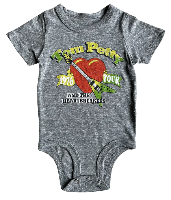 Rowdy Sprout - Tom Petty Short Sleeve Onesie - Grey