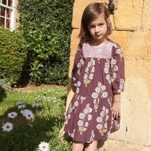 Load image into Gallery viewer, Pink Chicken - Girls Fiona Dress - Plum Buttercup Floral