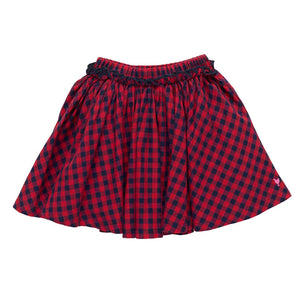 Pink Chicken - Girls Gianna Skirt - Red Blue Check
