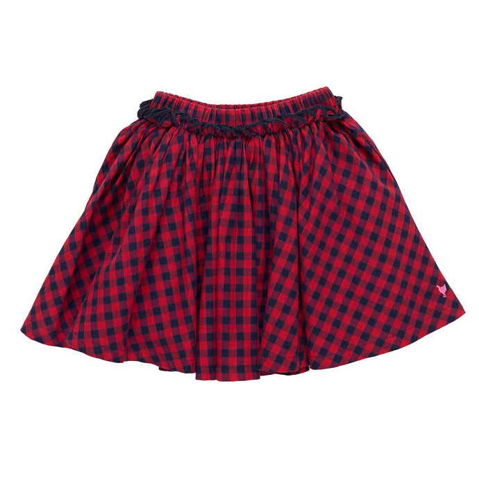 Pink Chicken - Girls Gianna Skirt - Red Blue Check