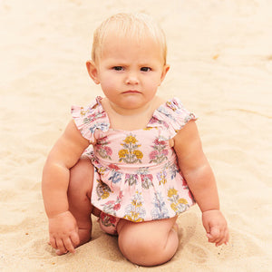 Pink Chicken - Baby Girls Via Bubble - Small Pink Flowerette