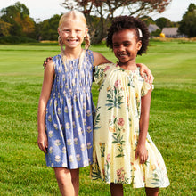 Load image into Gallery viewer, Pink Chicken - Girls Harper Dress - Pale Yellow Poppy