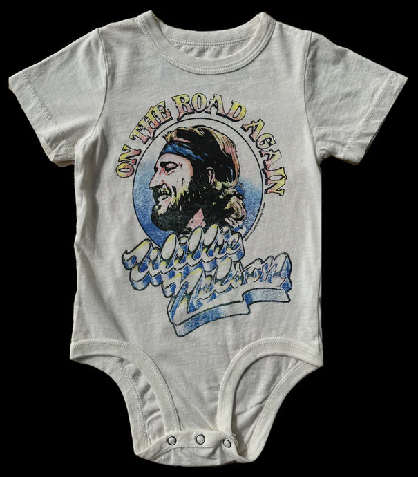 Rowdy Sprout - Willie Nelson Organic SS Onesie - Vintage White