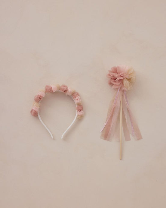 Noralee - Pom Pom Crown + Wand - Pink Ombre