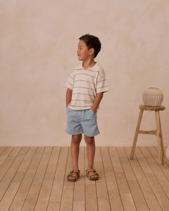 Rylee + Cru - Chandler Knit Polo - Blue Stripe