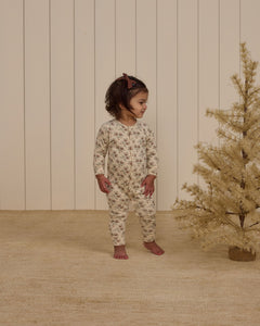 Rylee + Cru - Organic Long John Pajamas - Holiday Floral